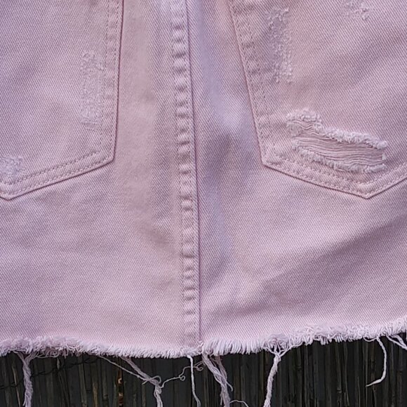 PacSun Women's Pale Pink Distressed Mini Skirt - 24 (XS-XXS) - See Measurements - Picture 15 of 15